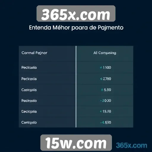 Comparação de métodos de pagamento no 365x.com